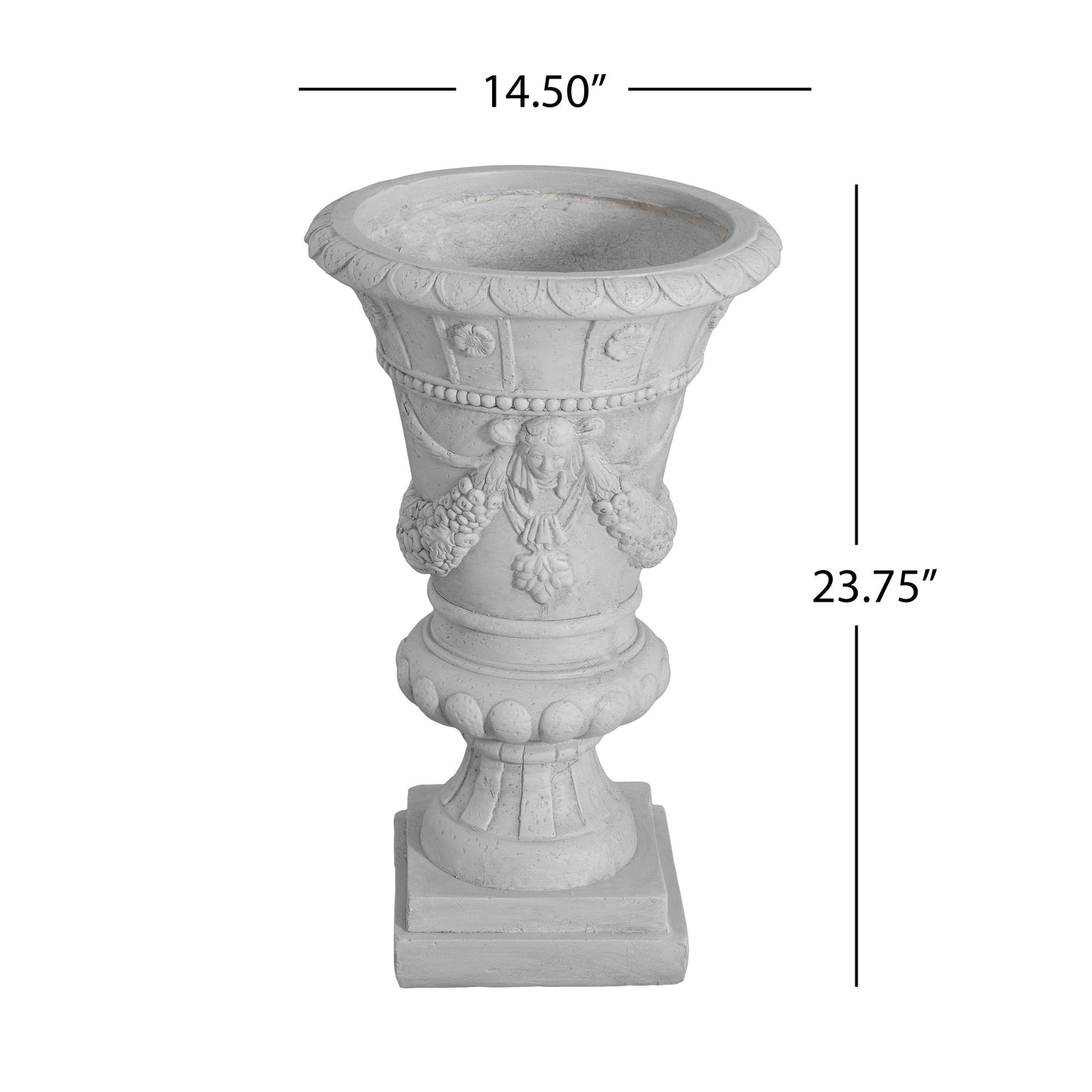 MGO Garden Urn, Light Grey, 23.75'' H
