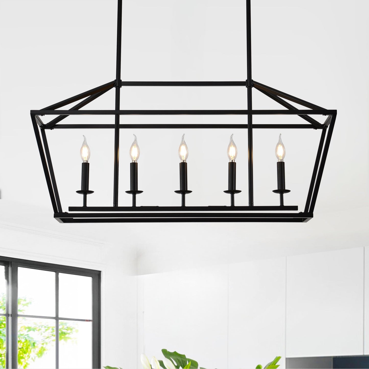 5-Light Farmhouse Kitchen Island Lighting