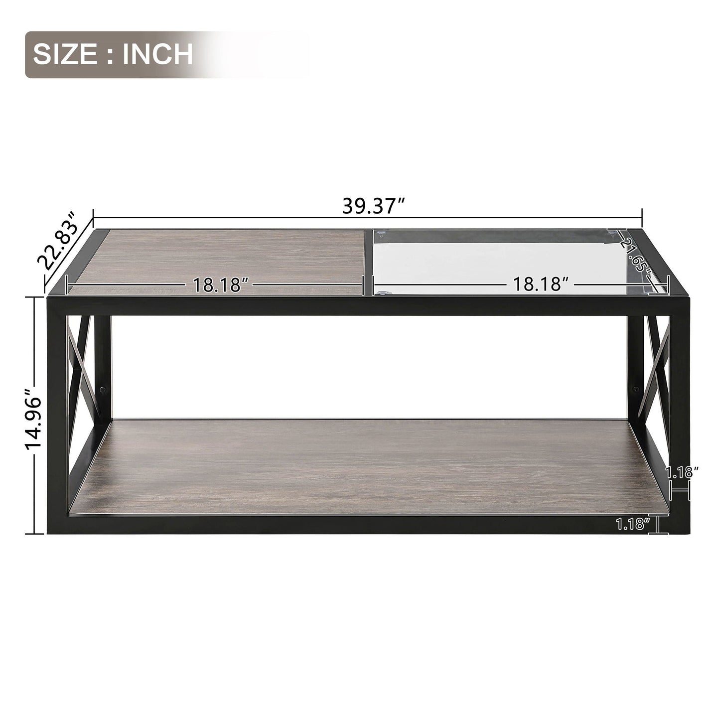 Industrial Style Coffee Table for Bedroom & Living Room