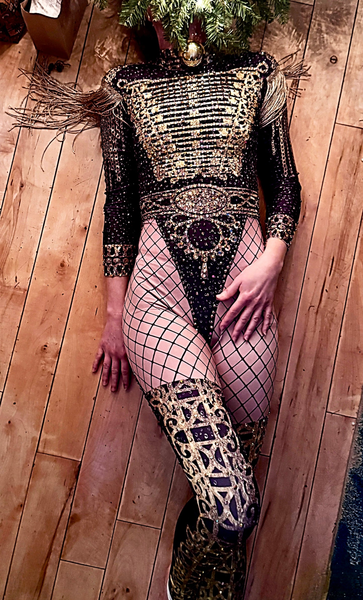 Joan Rhinestone Bodysuit with Tassels | Crystal Festival & Stage Jumpsuit – Manifestie