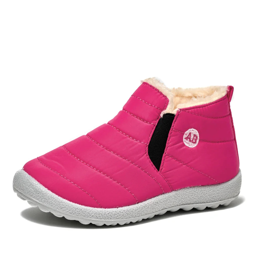 Winter Children Boots Plush Non-Slip Cotton Shoes Waterproof Children Shoes Warm Fur Snow Boots.