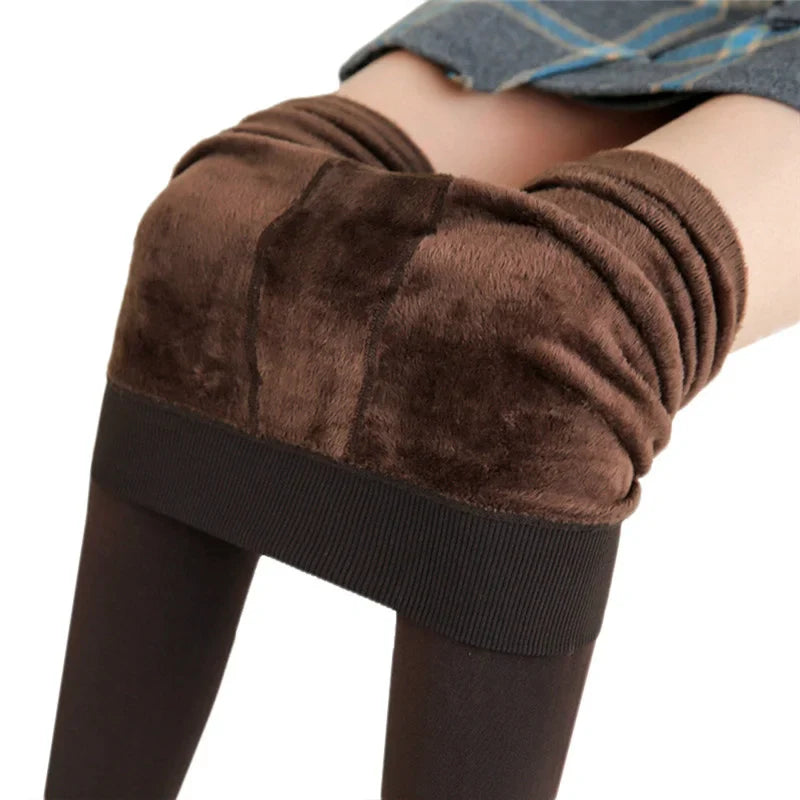 Winter Leggings For Women Warm Solid Color Velvet High Waist.
