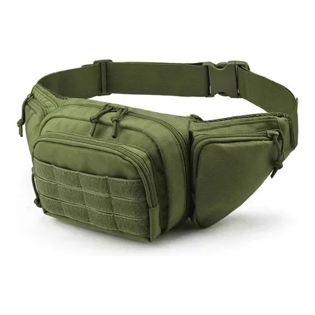 Men Nylon Shoulder Hiking Mobile Phone Bag. Multi-function Waist Pack High-capacity Bag.