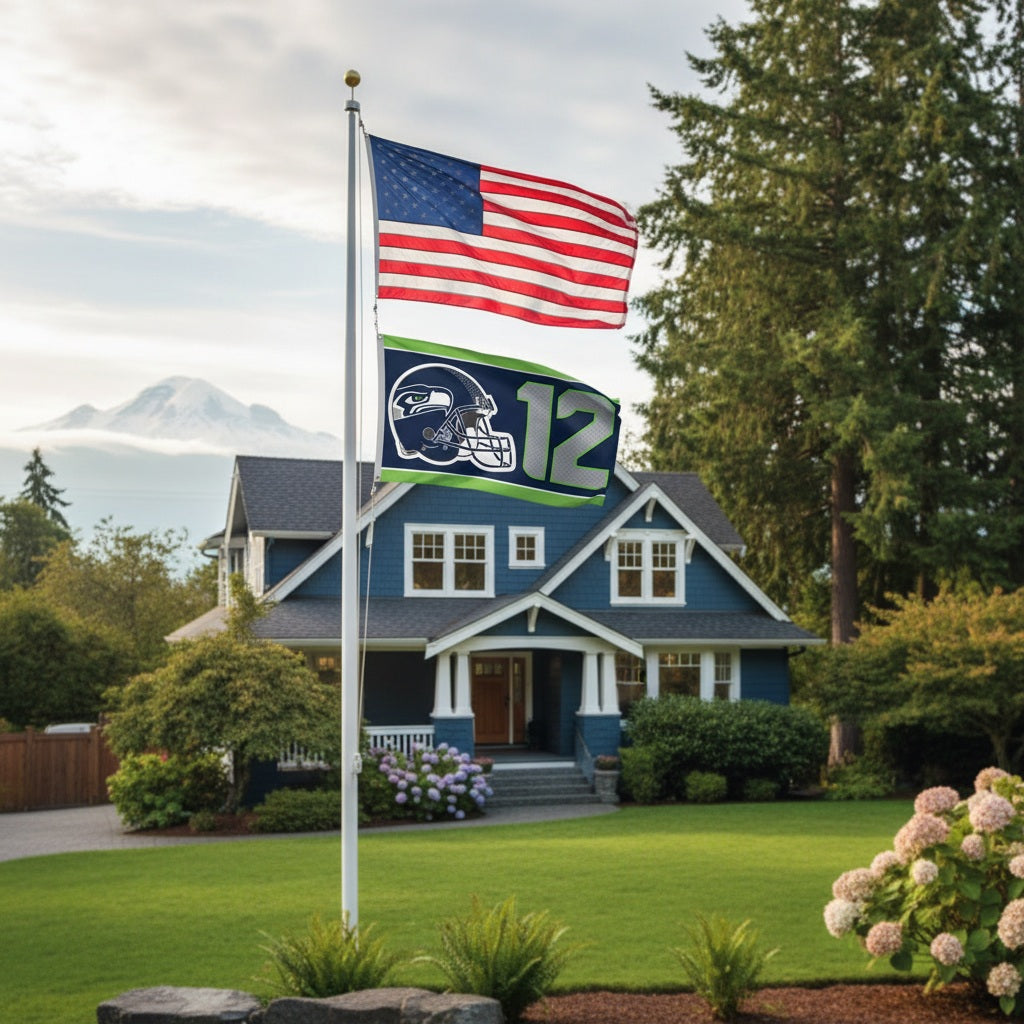 Seattle Seahawks Flag 3x5 Number 12 With Helmet