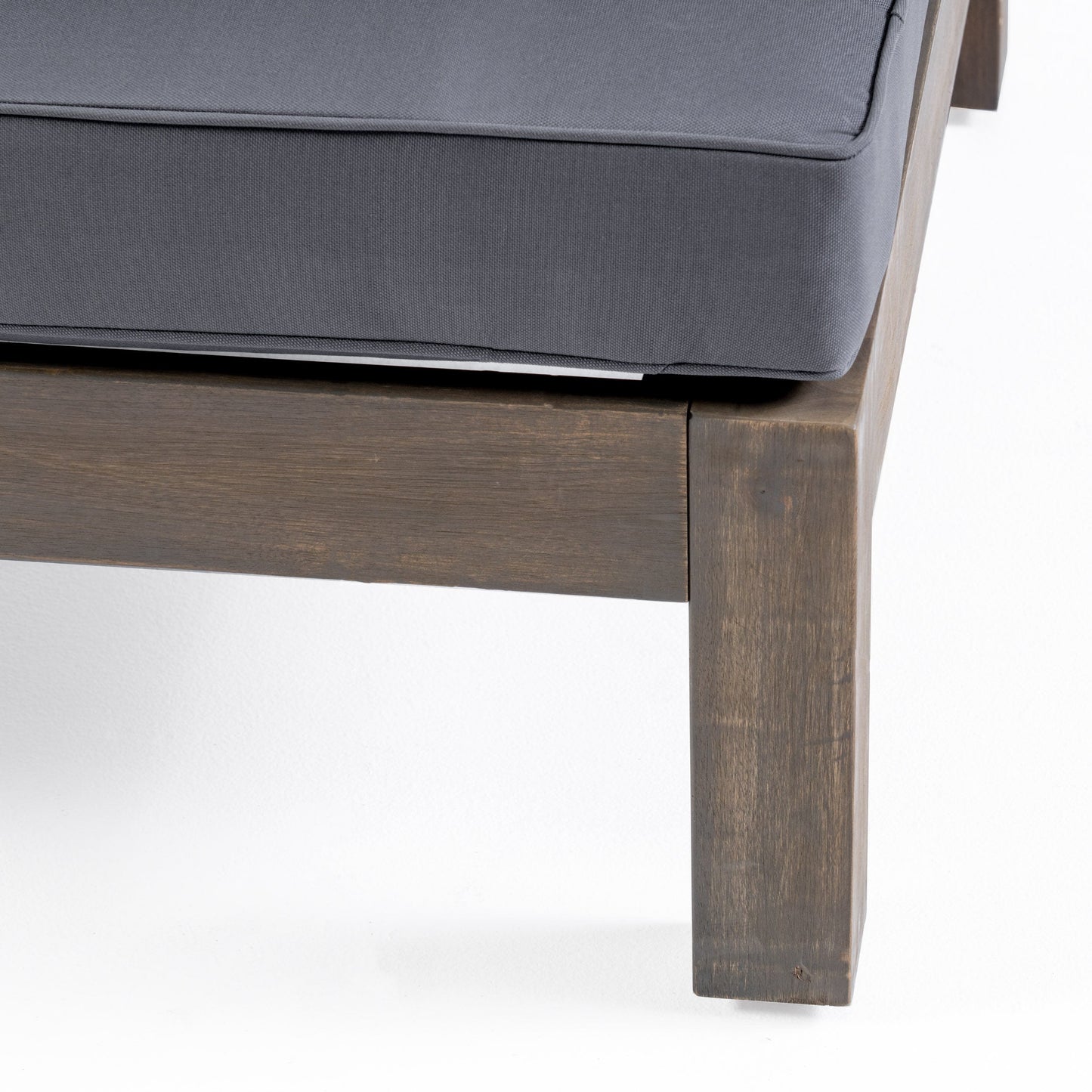 Oana Outdoor Wooden Sectional Set with Cushions, Dark Grey