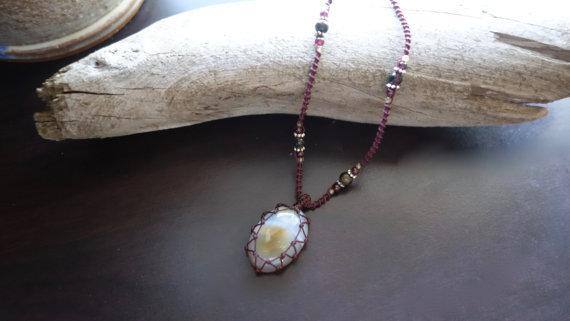 Short Black Onyx Macrame Necklace | Your Stone for Stength | Unisex, Healing Crystal Jewelry