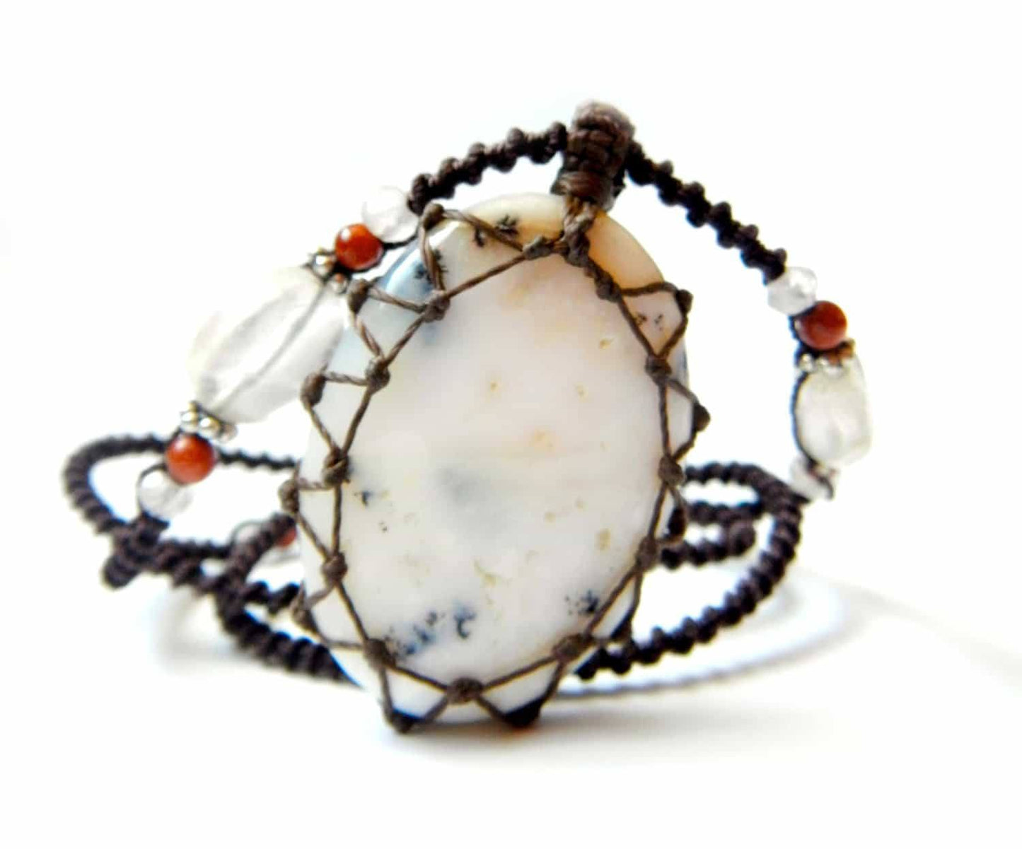 Tree Agate macrame Necklace – Your Stone For Abundance- Bohemian healing crystal