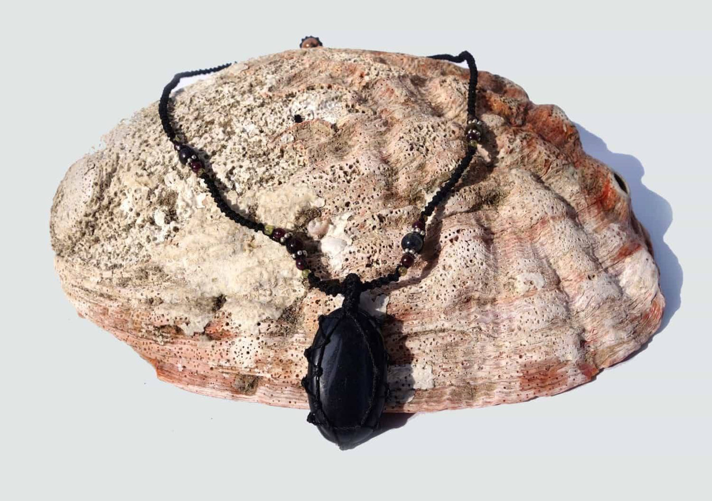 Blue Tiger Eye Macrame Necklace | Protection Stone | Unisex Healing Crystal
