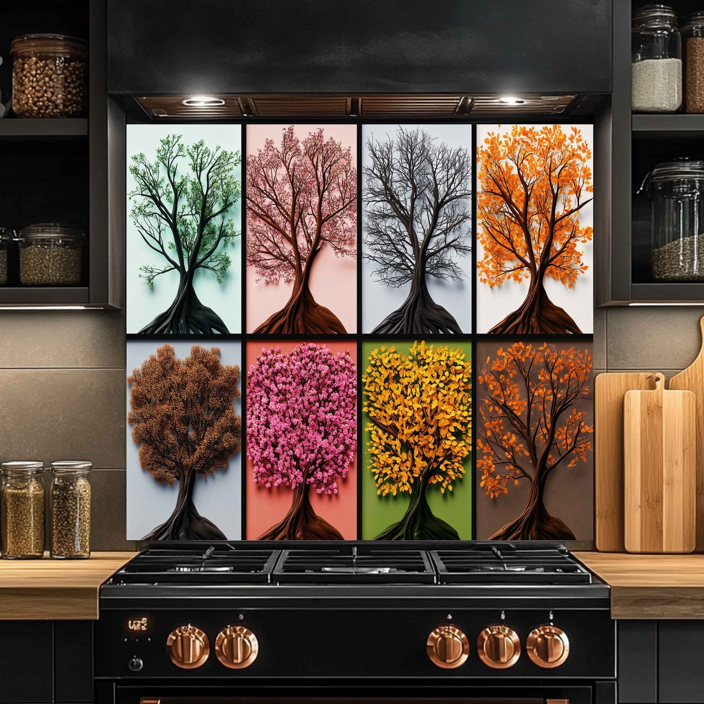 Seasons Mosaic – Tempered Glass Backsplash for Kitchen Stove