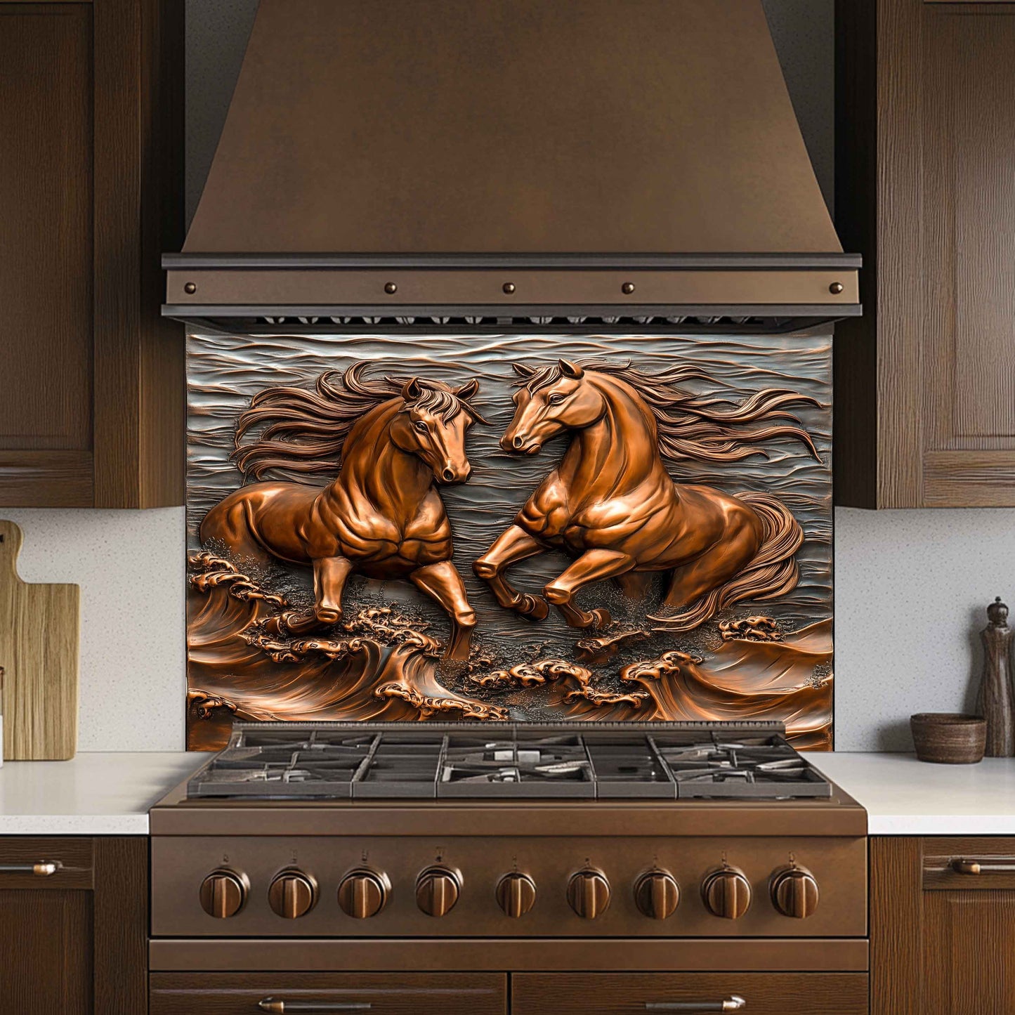 Ocean Stallions Tempered Glass Backsplash – Wild Horses Kitchen Backsplash Panel