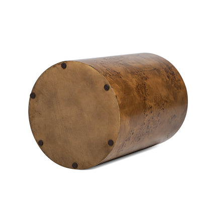 Nebula 22' Accent Pillar Side Table, Medium Brown Walnut Burl Wood