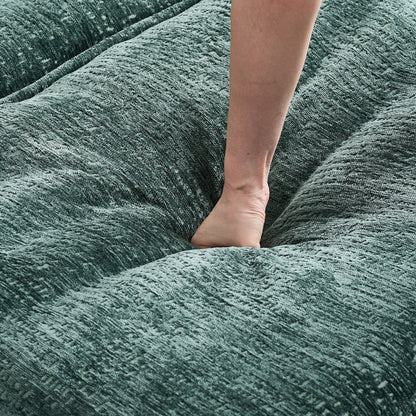 Modern Comfy Chenille L Shaped Sectional Sofa with Movable Ottoman