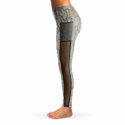 Black Rock City Yoga Leggings | Festival Pants with Mesh Pockets