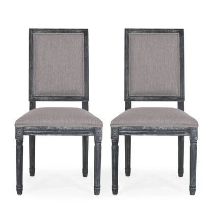 French Country Style Dining Chair with Upholstered Seating and Fluted Legs
