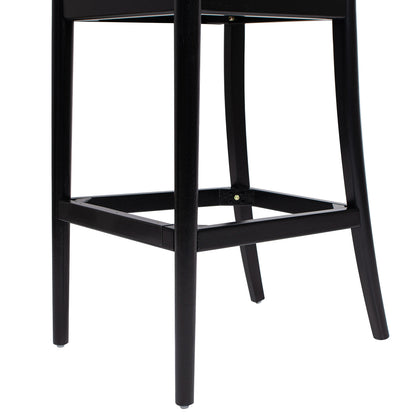 Arlin Upholstered Stool with Curved Back and Footrest - Set of 2