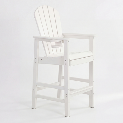 HDPE Bar Height Adirondack Patio Chair Outdoor Bar Chair With Cup Holder And Armrests
