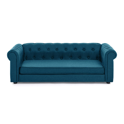 Elegant Rectangular Pet Bed for Big and Oversized Dogs - Dark Blue
