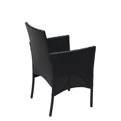 4 PC Rattan Patio Furniture Set Outdoor Cushioned Wicker Sofa Green Cushion