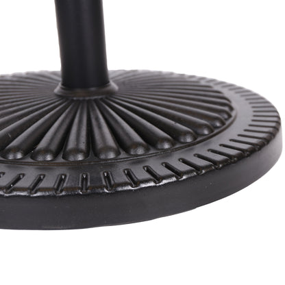 Black Rock Resin Outdoor Umbrella Base with Steel Support in Black Finish