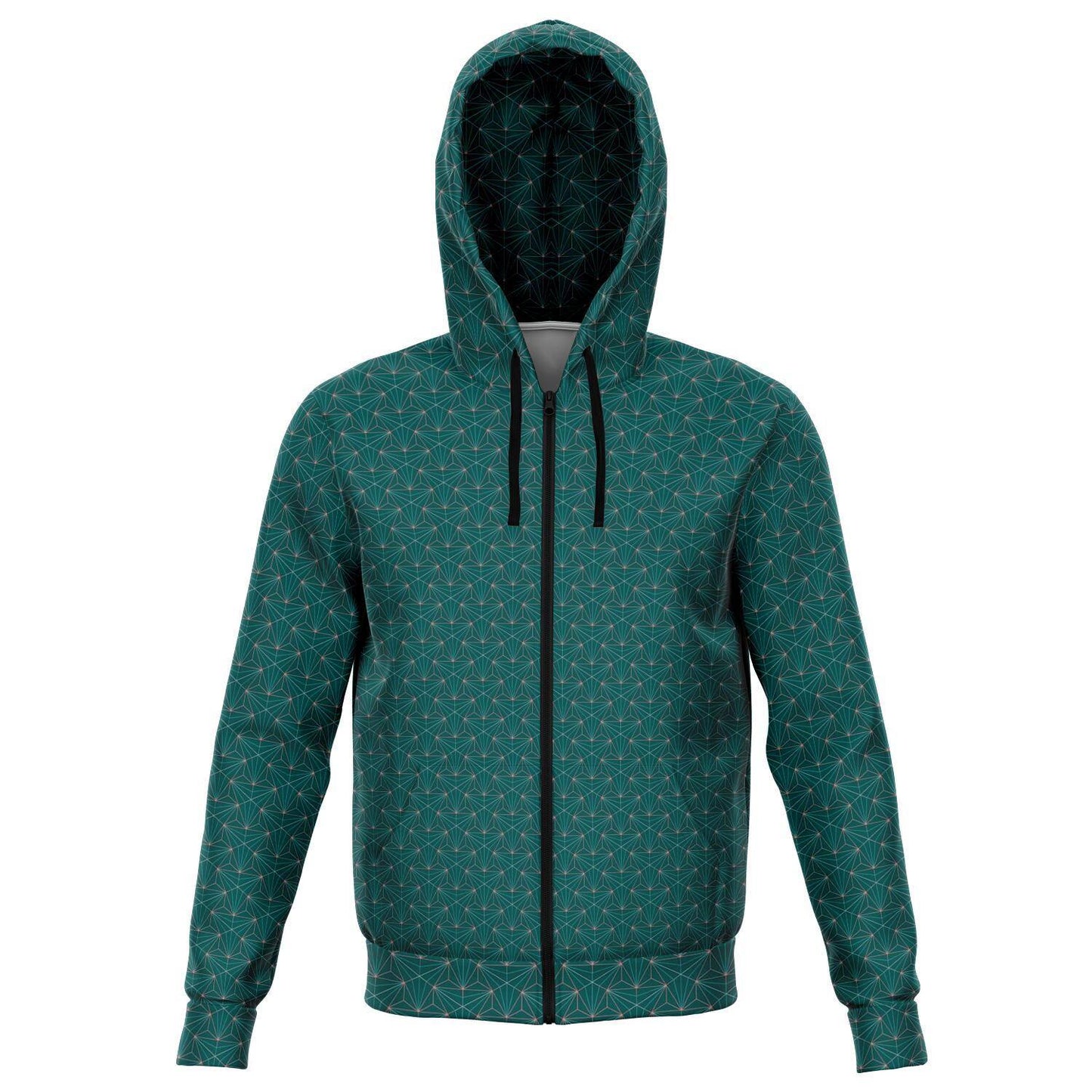 TURQUOISE SACRED CONNECTIONS PREMIUM ZIP UP HOODIE