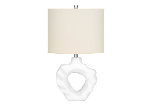 Lighting, 25'h, Table Lamp, Cream Resin, Ivory / Cream Shade, Modern