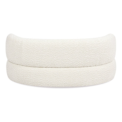 Shep 36' Curved Dog Sofa Bed, Medium, Ivory White Boucle
