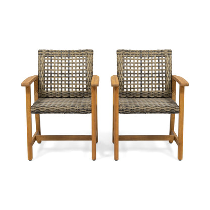 Outdoor Dining Chair Acacia Wood Frame (Set of 2)