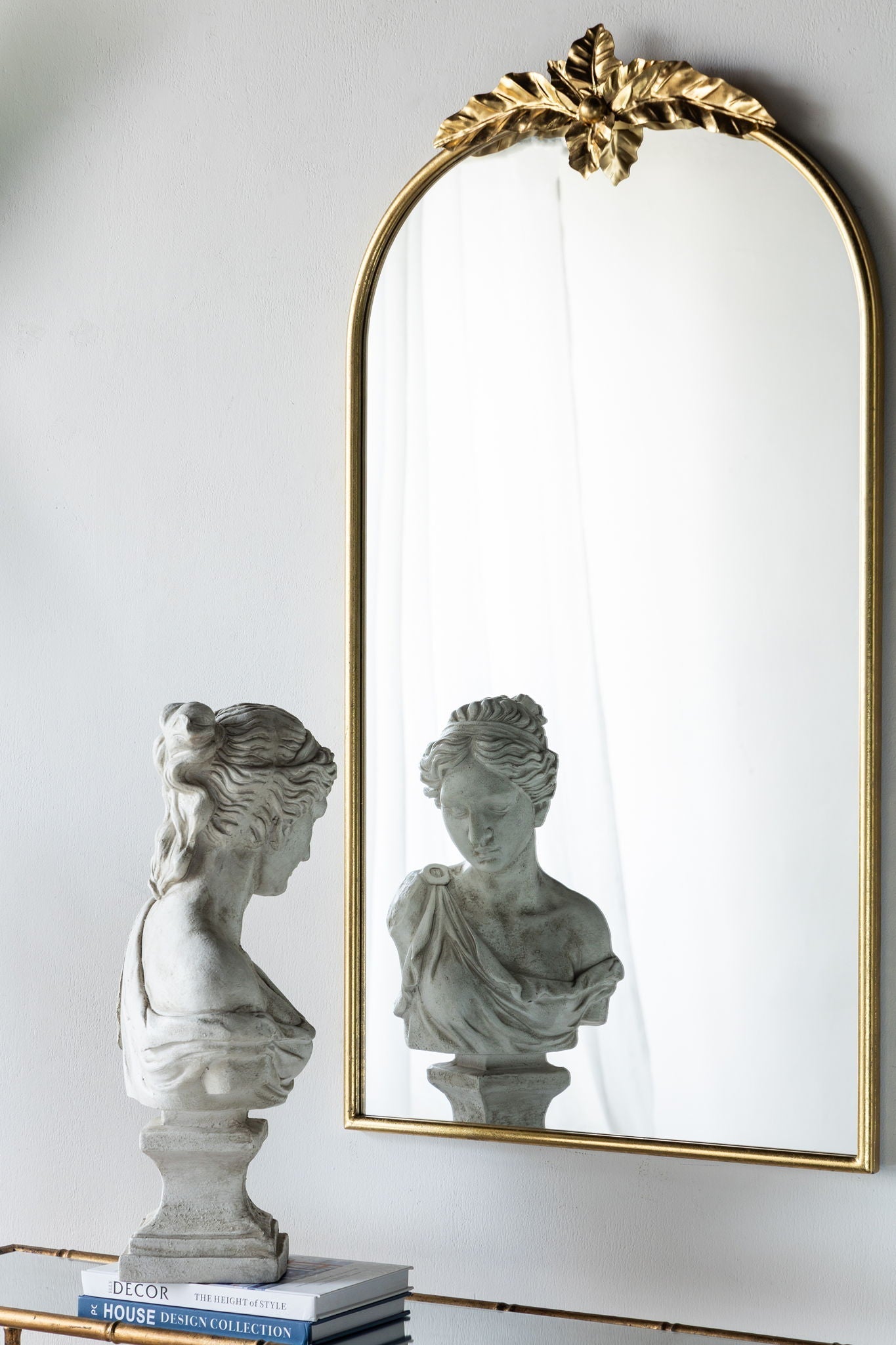 Arched Wall Mirror with Metal Frame