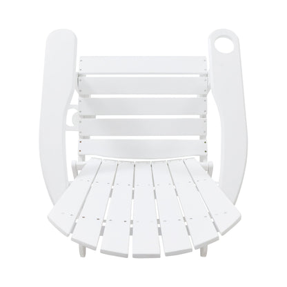 Zenithia Outdoor Foldable Adirondack Chair with 2 Cup Holders, White