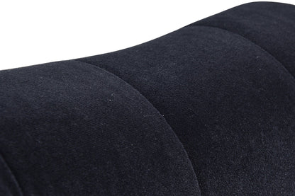 58" Velvet Chaise Lounge with Nailhead Trim and Solid Wood Legs