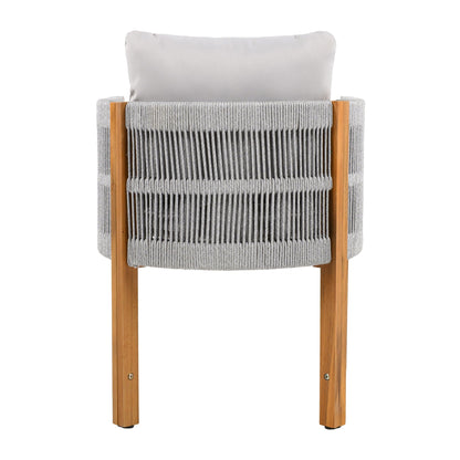 Outdoor Dining Chairs With Rope Handles (Set of 2)