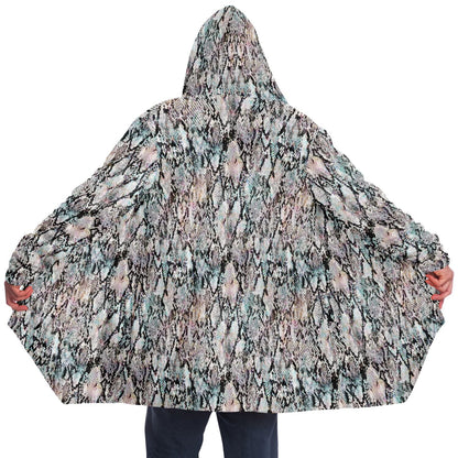 Prism Python Cuddle Cloak | Unisex Minky Sherpa Hooded Coat | Women and Mens Festival Coat | Mountain Fashion