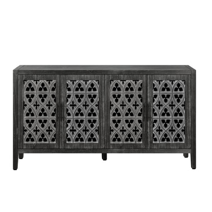 Hollow Four Door Antique Cabinet, American Country Style