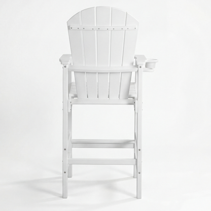 HDPE Bar Height Adirondack Patio Chair Outdoor Bar Chair With Cup Holder And Armrests