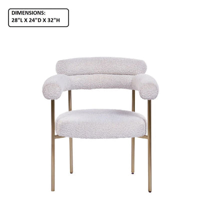 Kitchen Dining Chair With Armrest (Set of 2) - Gold / Creamy White