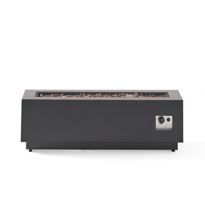 Modern Dark Grey 40' Outdoor Iron Propane Fire Pit
