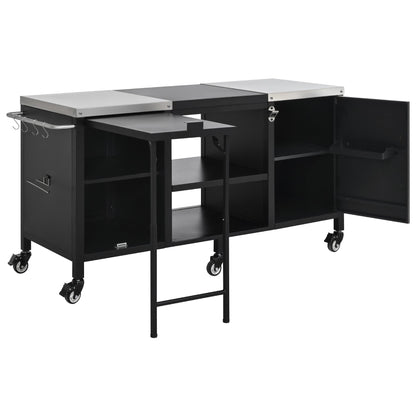 K&K 72.4' Large Grill Table for Big Green Egg