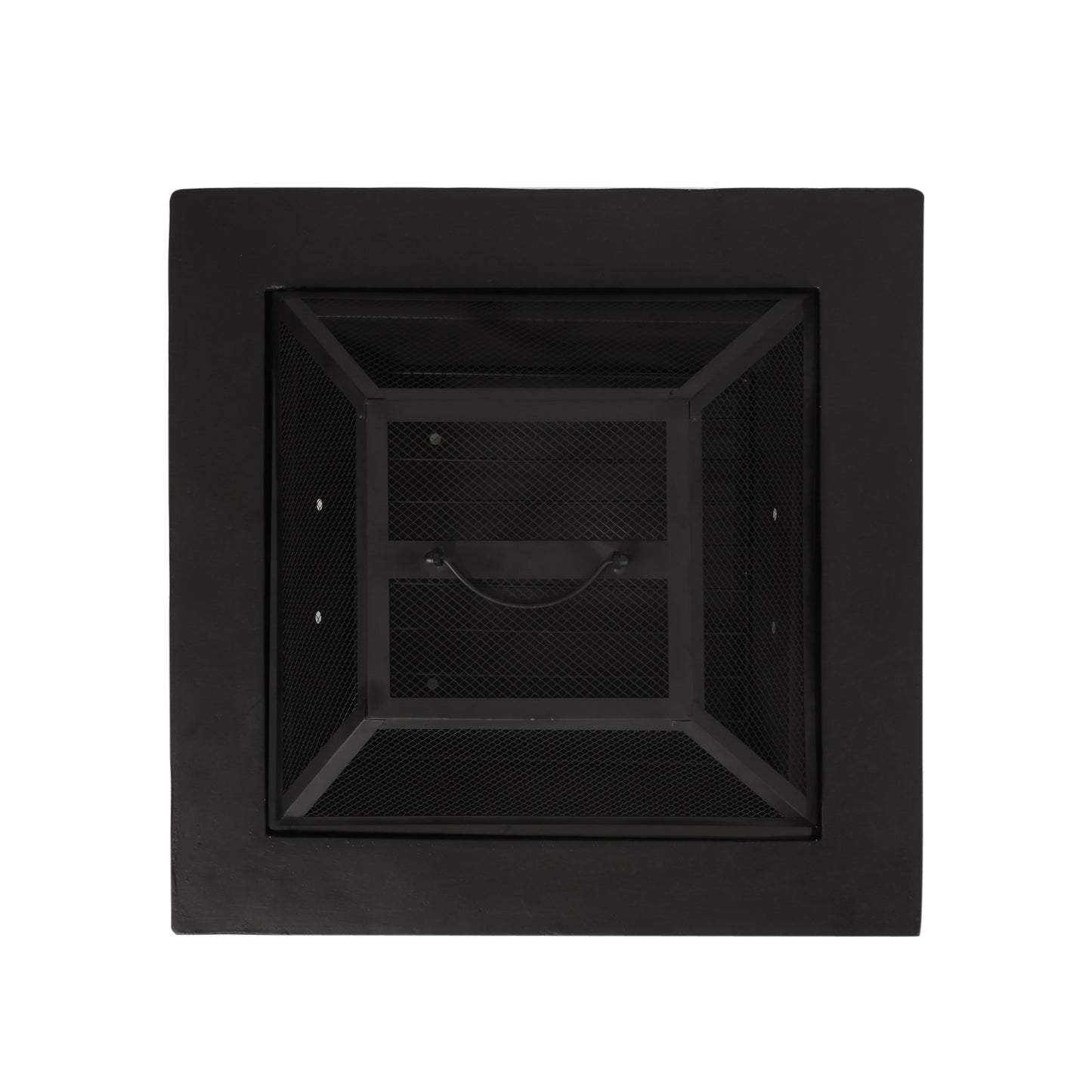 Outdoor 29' Square MgO Wood-Burning Fire Pit, Dark Gray
