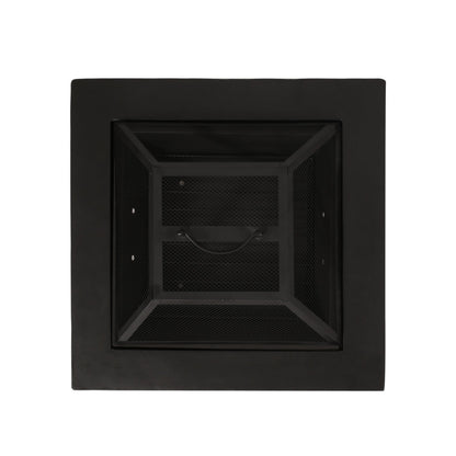 Outdoor 29' Square MgO Wood-Burning Fire Pit, Dark Gray