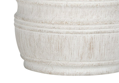 28"h Cream Resin Table Lamp with Ivory Linen Shade