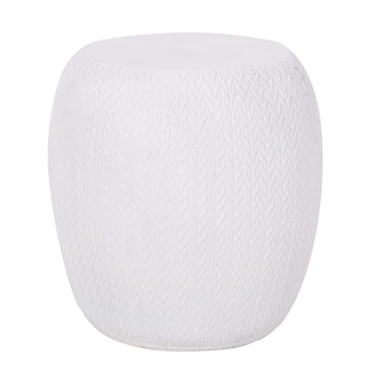 Outdoor Lightweight Concrete Side Table - Antique White
