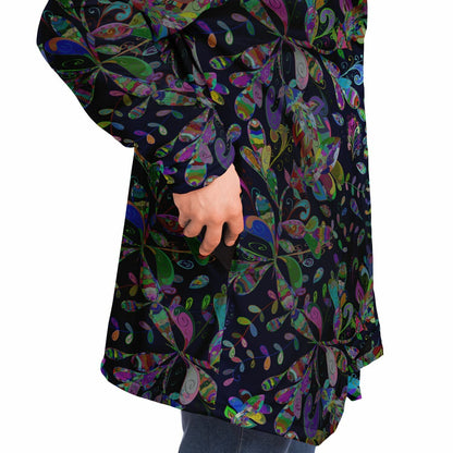 Petal Pop Cuddle Cloak | Unisex Minky Sherpa Lined Hooded Coat | Women and Mens Festival Coat | Mountain Fashion
