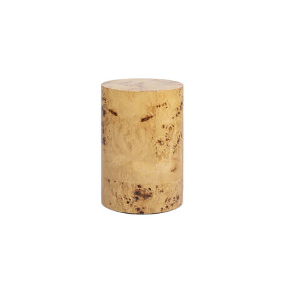 Nebula 22' Accent Pillar Side Table Warm Natural Brown Burl Wood