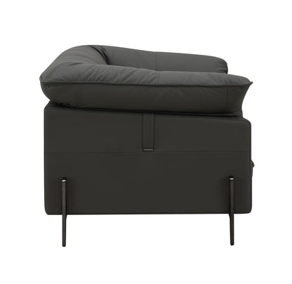 Tadi Top Grain Leather Chair - Black