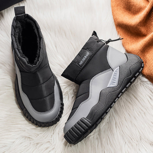 Warm Outdoor Casual Cotton Boots Stylish Mid-top Warm Men's Shoes