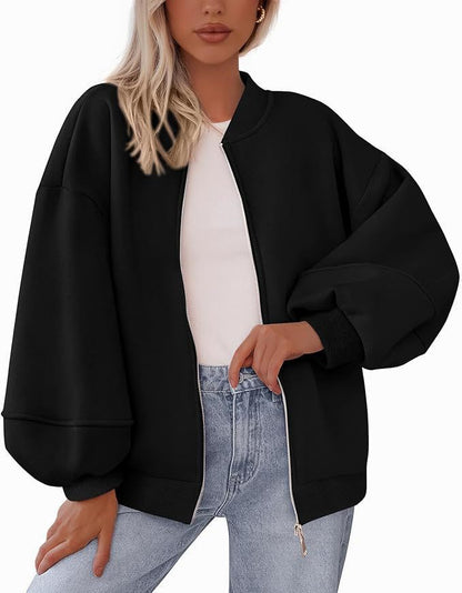 Zip Sweatshirt Jacket Casual Long Sleeve Pilot Coat