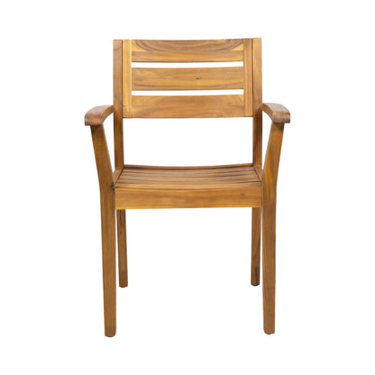 Stamford Dining Chairs Set of 2, Acacia Wood Patio Armchair