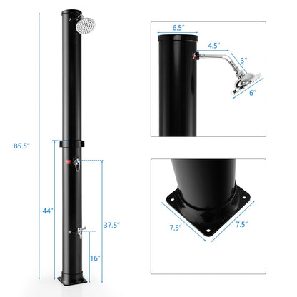 7.2 Feet Solar-Heated Outdoor Shower with Free-Rotating Shower Head