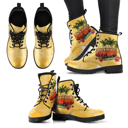 Van Life  Memory Foam Boots | All Season Lace Up Boots | Vegan Leather Combat Boot