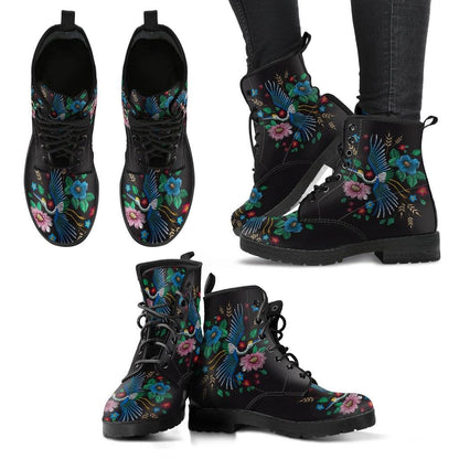 Flying Crane and Fauna Handcrafted Boots
